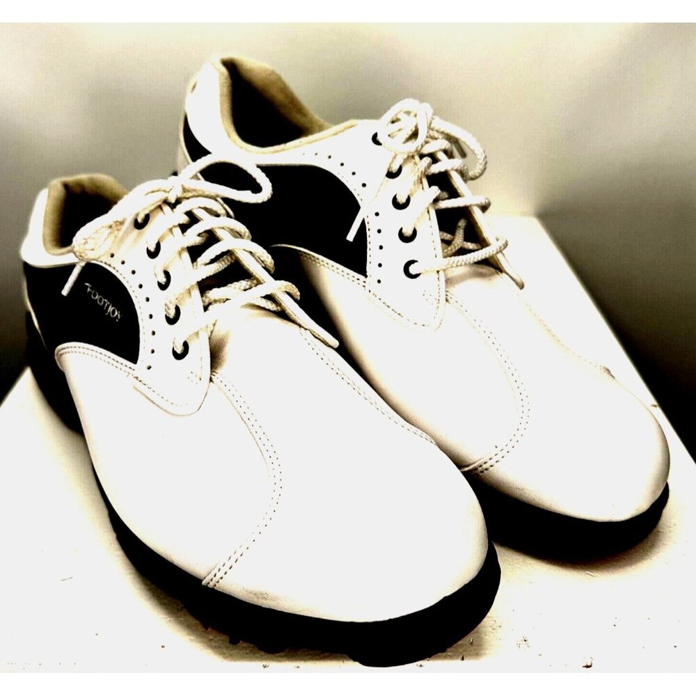 VTG FootJoy FJ Womens Golf Shoes GreenJoys 48384 Soft Spike White Black Size 10M